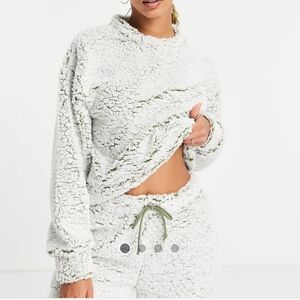 ASOS Design Lounge bleached serpa sweater in green